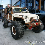 2015 SEMA Tan/Brown Starwood Motors Jeep JK Wrangler Unlimited 44x19.50 Pitbulls